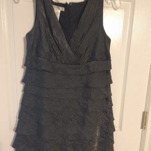 Tiered mini dress dark gray